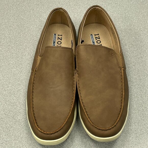 NEW Izod Seapoint Tan Memory Foam Men's Size 12 Slip-On Loafers - Picture 2 of 7